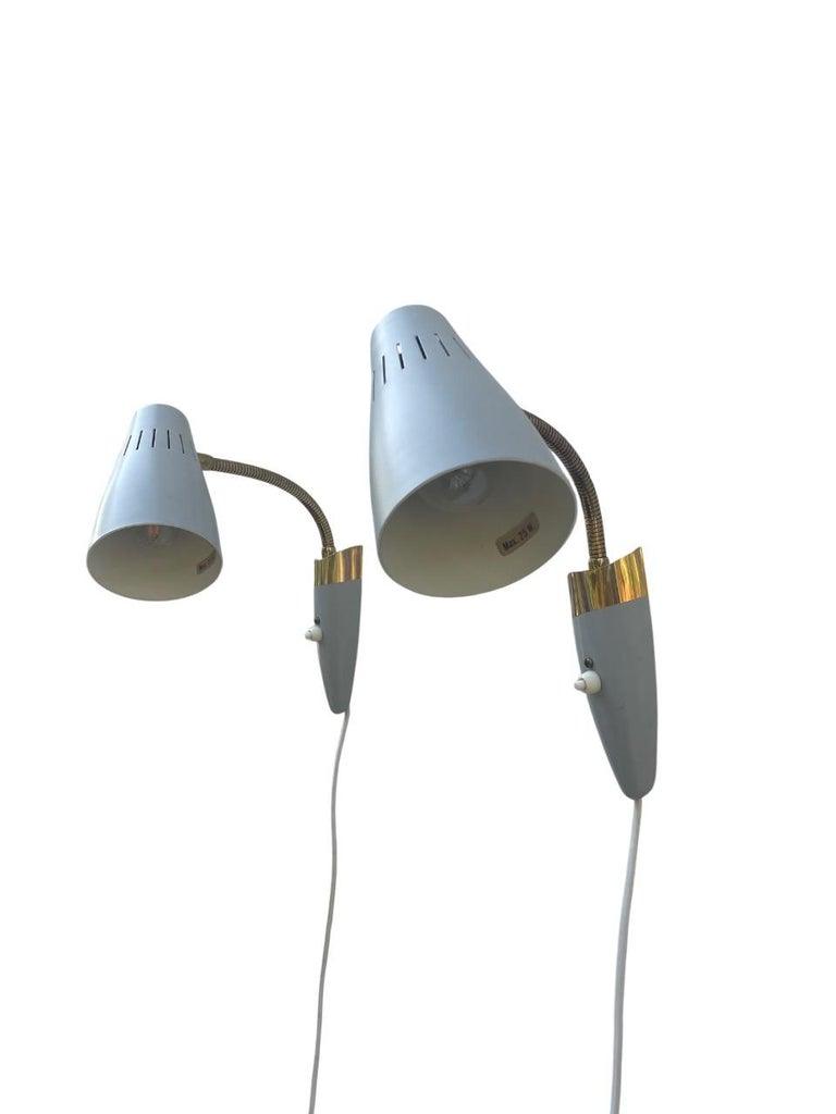 Pair of Wall Lamps, by Arvid Böhlmarks Lampfabrik, Model "8845, Sweden, 1950's