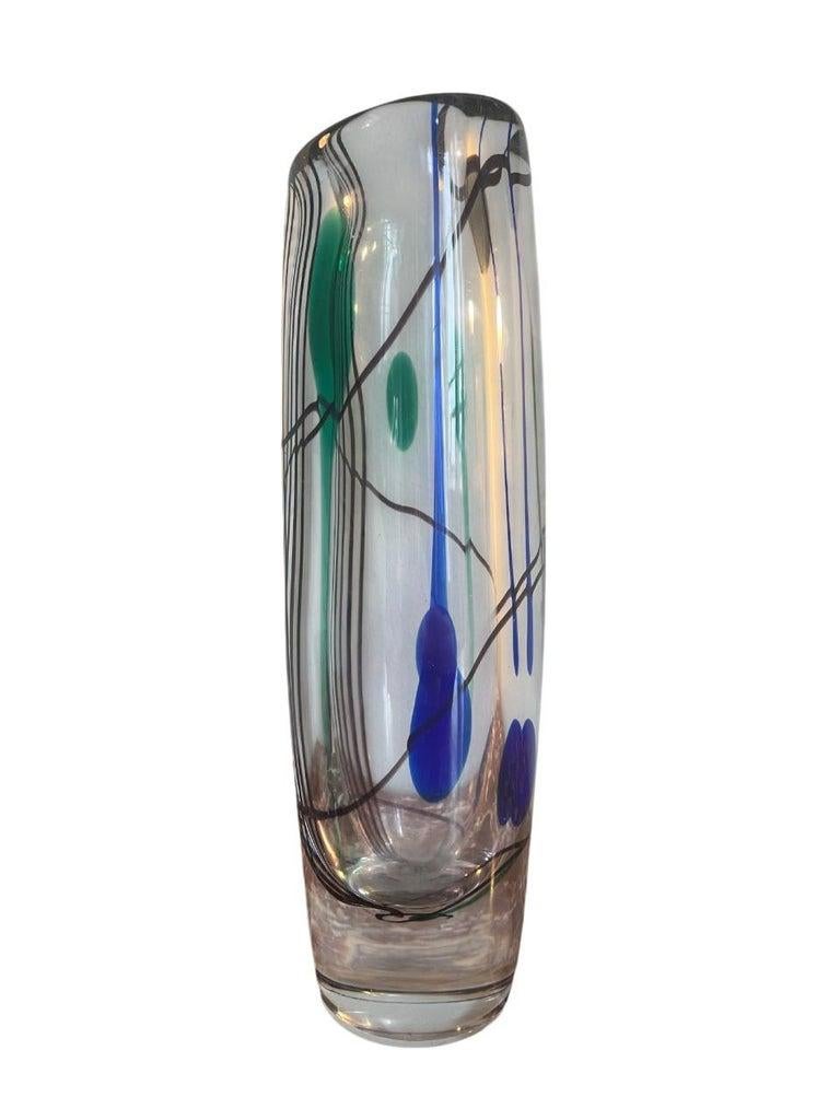 "Abstracta" Art Glass Vase by Vicke Lindstrand for Kosta, Sweden, 1950s