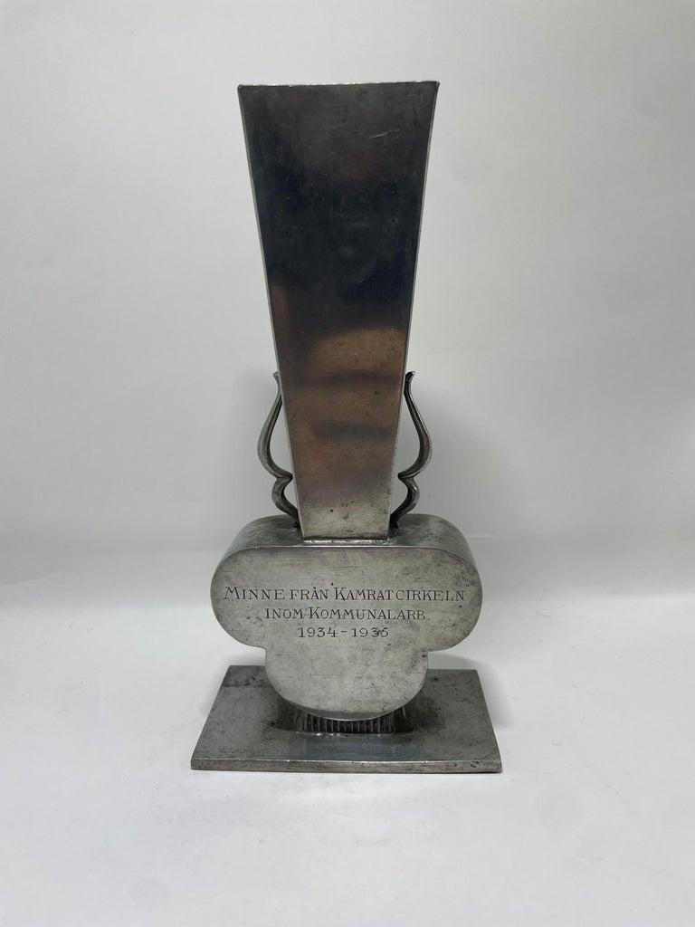 Swedish Pewter Vase by GAB, 1930s