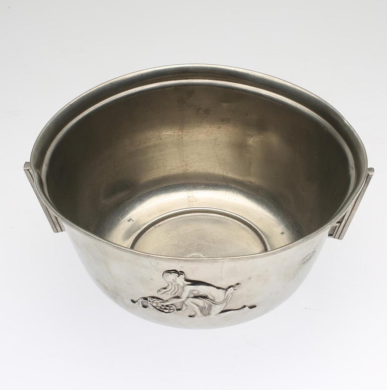 Pewter Bowl - Nude Relief by Nordiska Juvelaktiebolaget, Sweden 1937