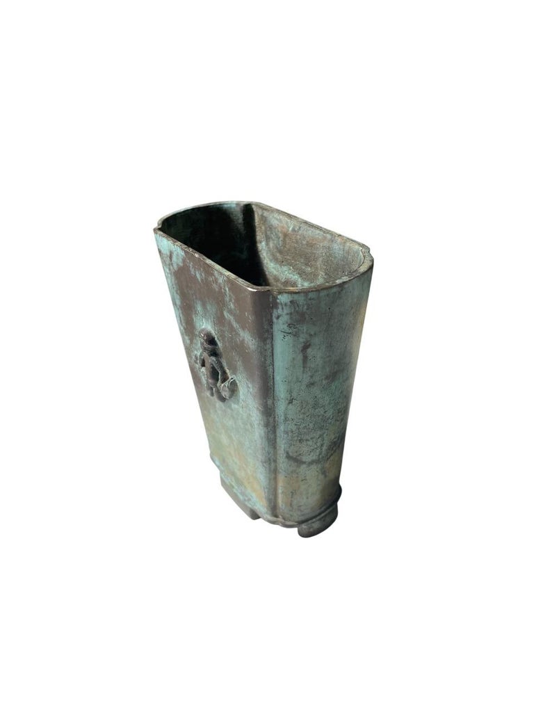 Swedish GAB Bronze Vase with Cherub Relief - 1930's