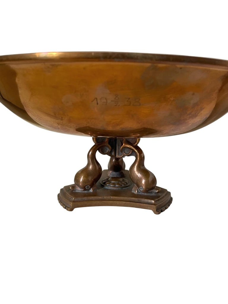 Swedish Art Deco Bronze Centerpiece by Nordiska Juvelaktiebolaget, 1930s