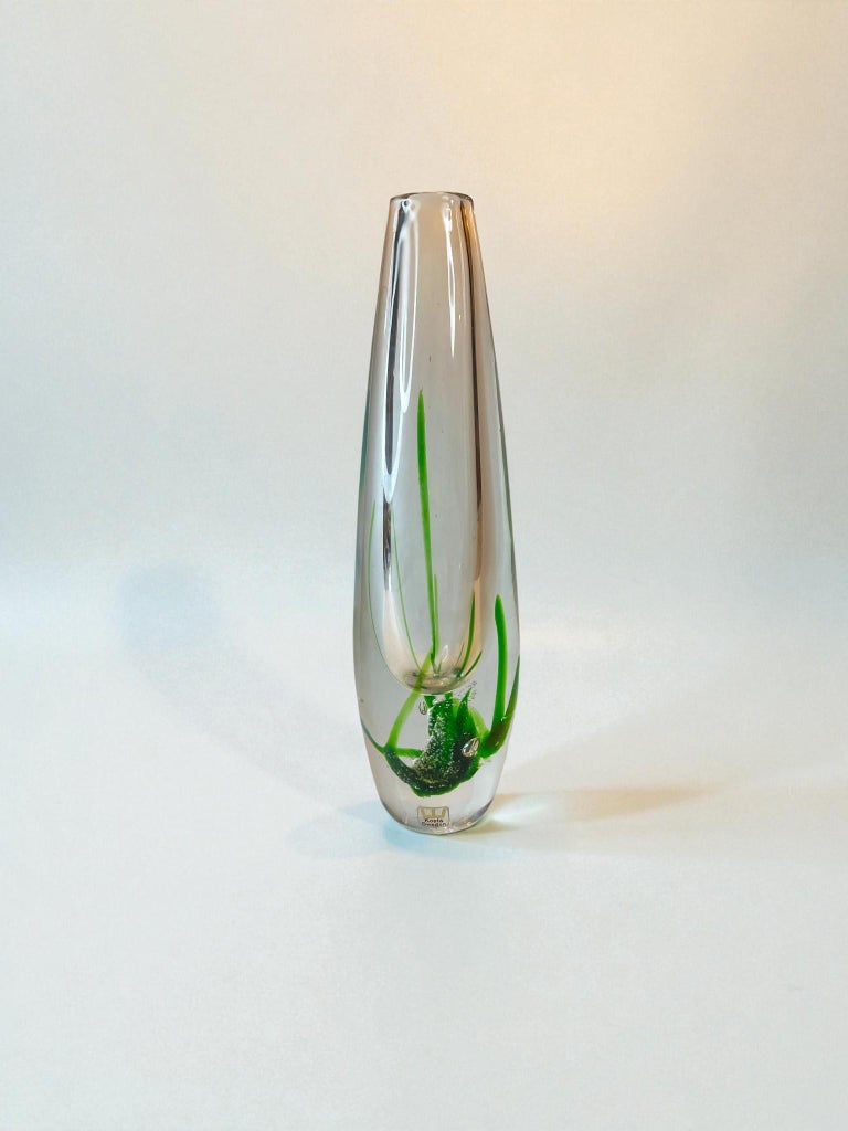 Seaweed Series – Vicke Lindstrand for Kosta, Swedish Mid-Century Art Glass (3-Piece Signed Set)