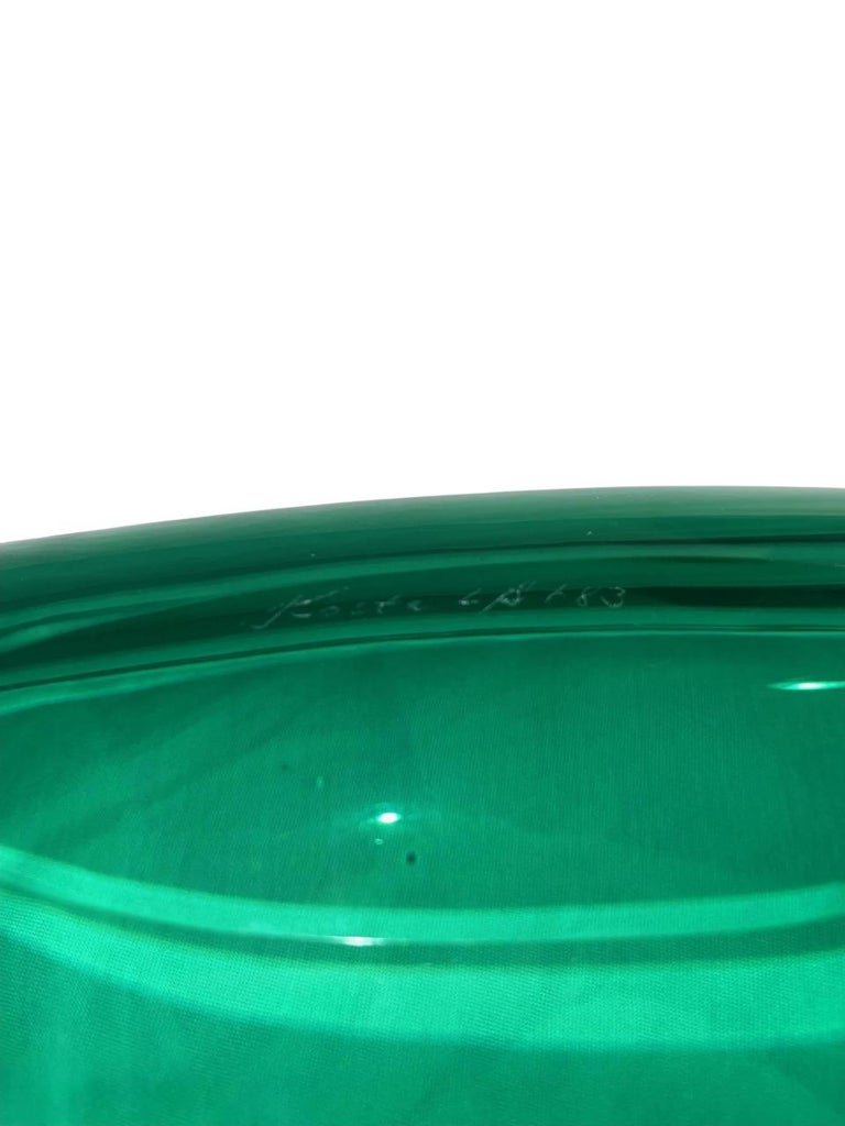 Vicke Lindstrand, Kosta - Large Bowl/Plate Emerald Green