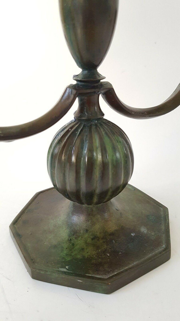 Pair of Swedish Bronze Candelabras by GAB - 1930's