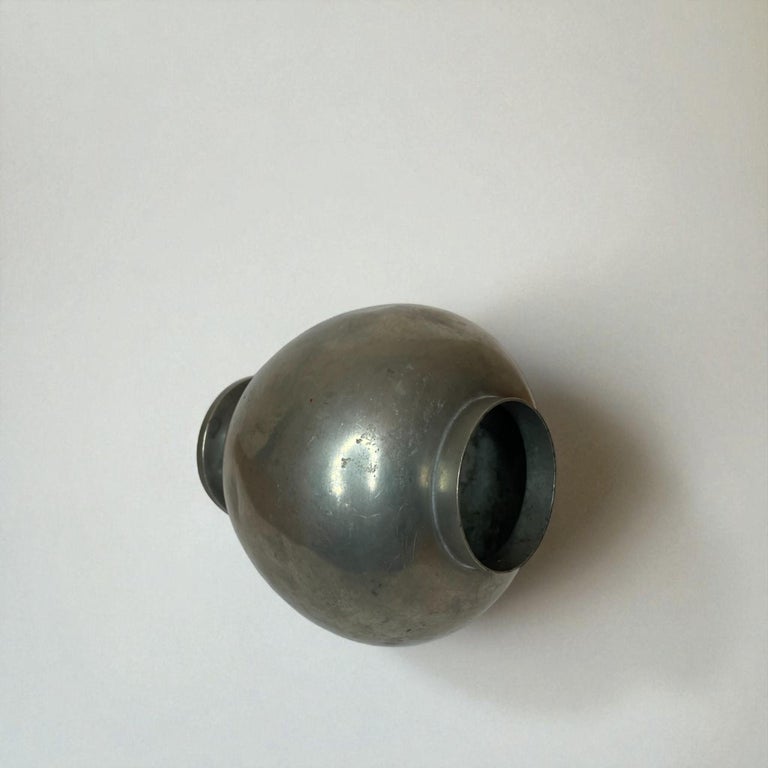 Swedish Modern Pewter Vase by Nils Fougstedt for FAK, Svenskt Tenn, Sweden, 1933