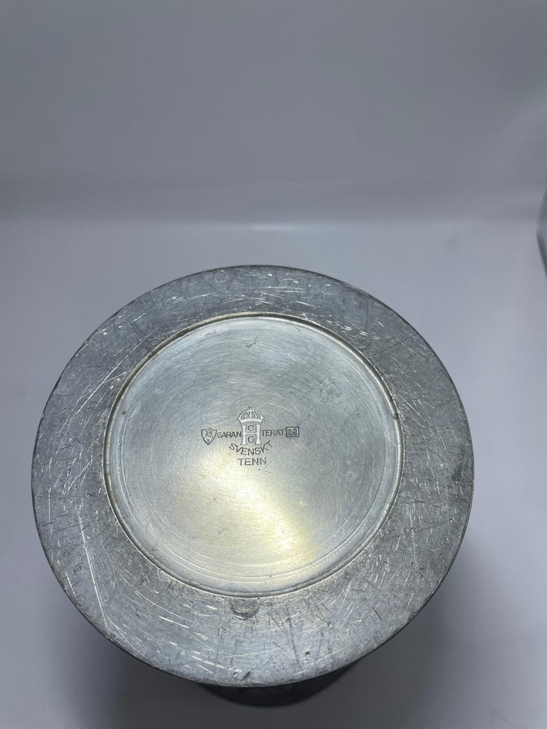 Art Deco Pewter Vase by CG Hallberg, Sweden, 1930s