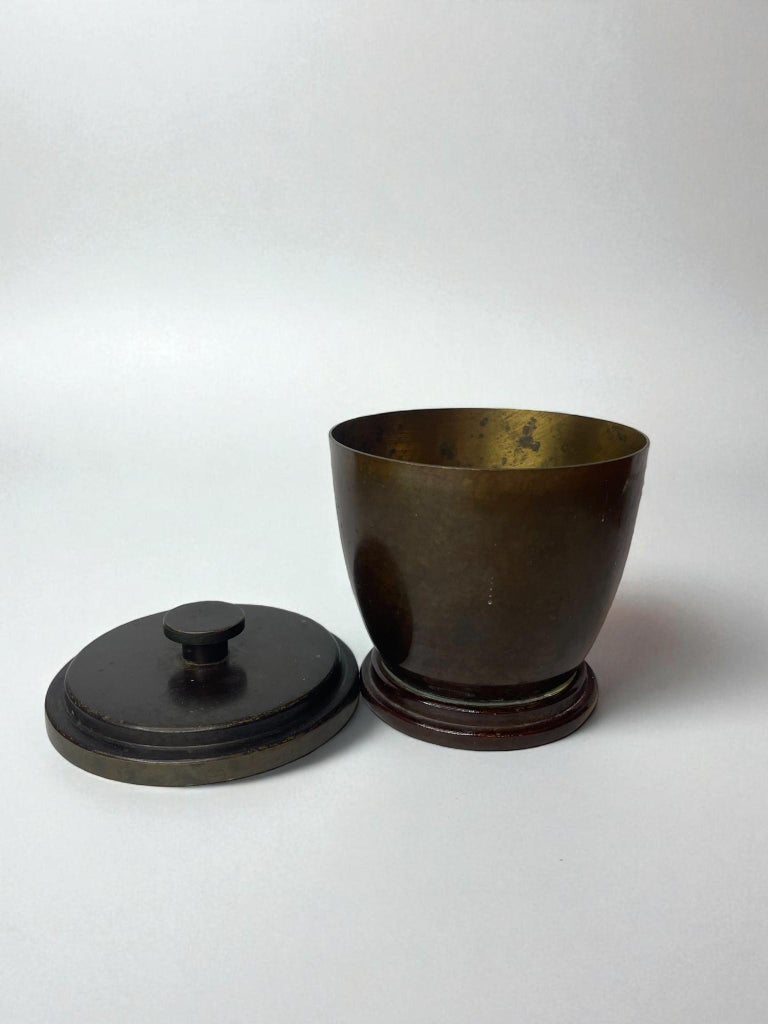 Bronze Lidded Jar by Ildfast, Denmark, 1930s Art Deco