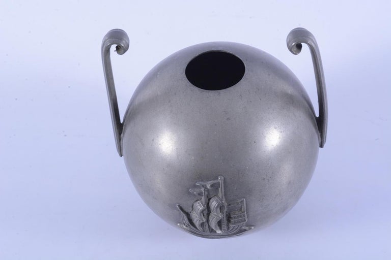 CG Hallberg - Sylvia Stave, pewter vase - Swedish Modern 1934