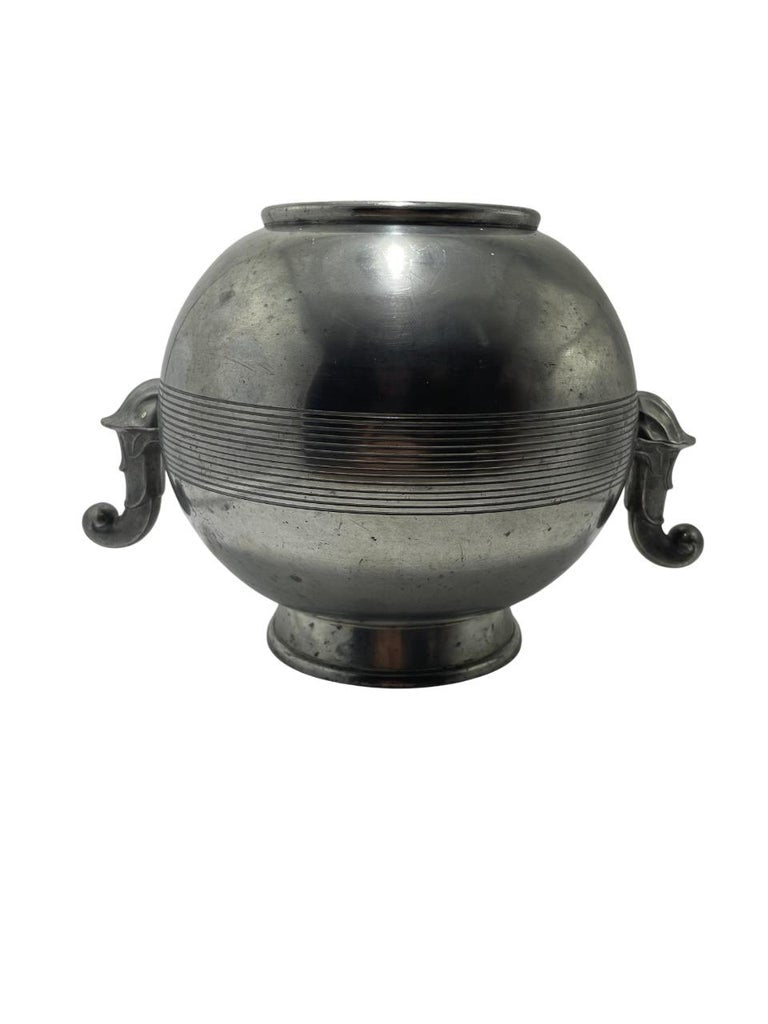 GAB Swedish Art Deco Pewter Vase, 1930's.