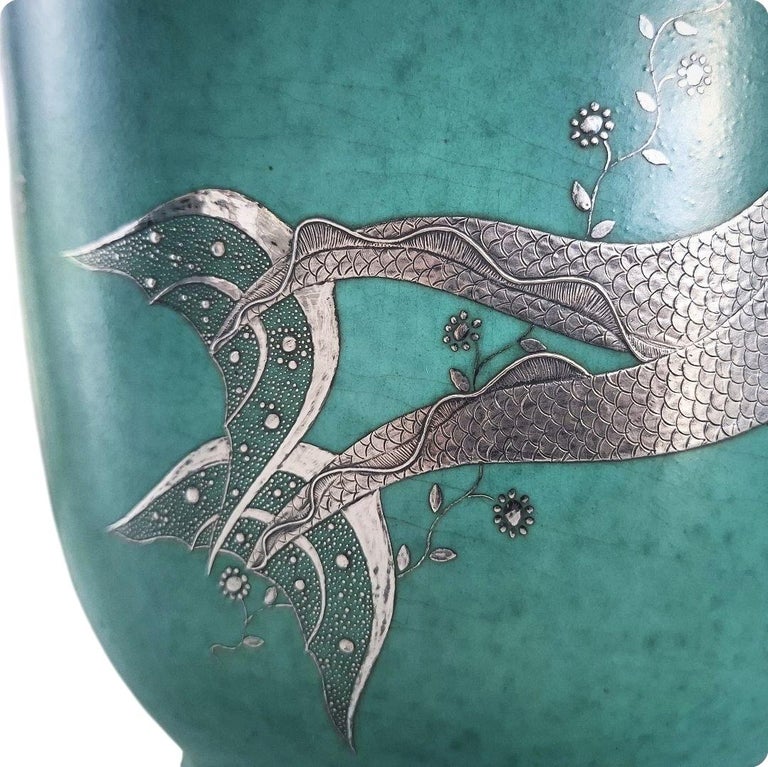 Large Argenta Vase by Wilhelm Kåge for Gustavsberg, Sweden, 1930s