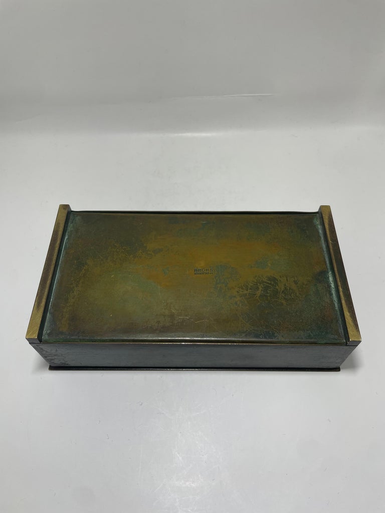 Bronze Lidded Box by Sune Bäckström, Sweden, 1930s