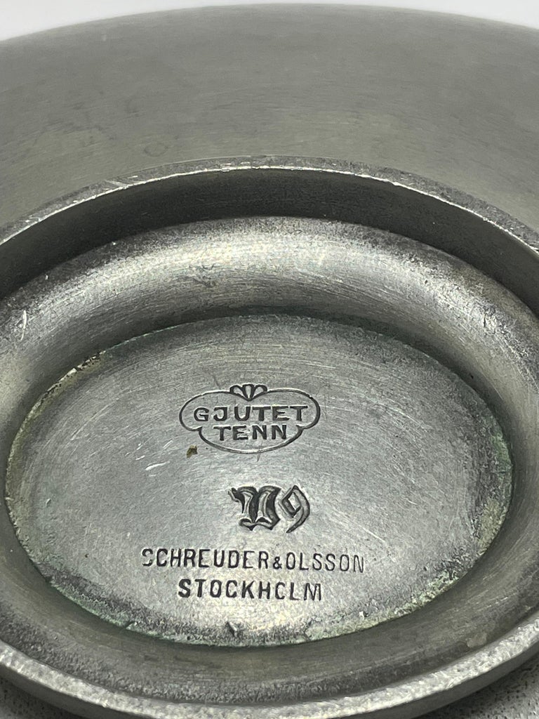 Brushed Pewter Bowl by Schreuder &amp; Olsson, Sweden, 1963