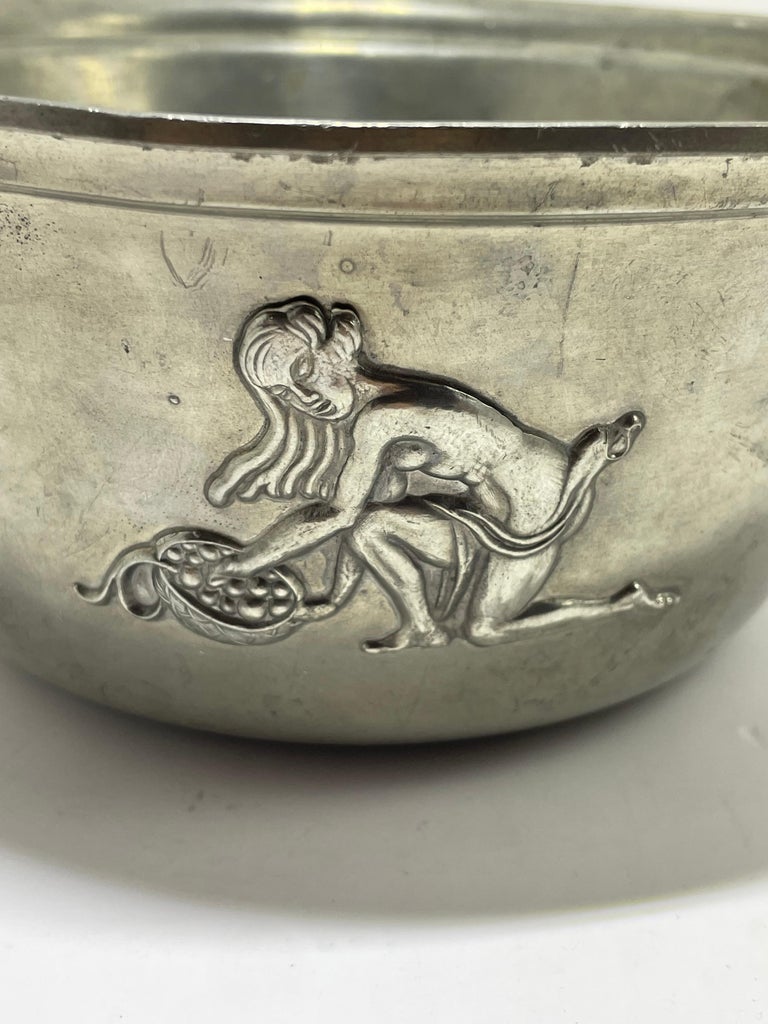 Pewter Bowl - Nude Relief by Nordiska Juvelaktiebolaget, Sweden 1937