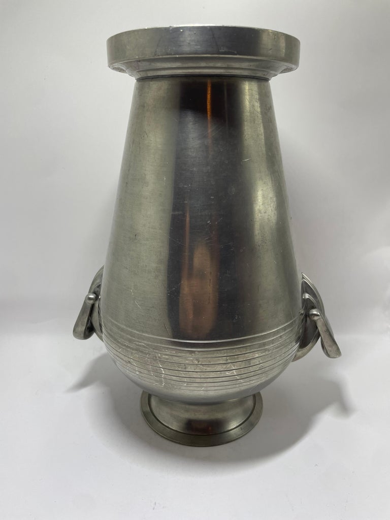 Swedish Pewter Vase by GAB, Dated 1937