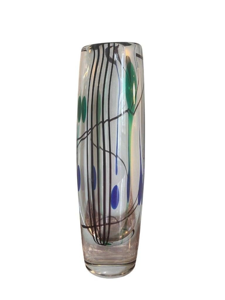 "Abstracta" Art Glass Vase by Vicke Lindstrand for Kosta, Sweden, 1950s