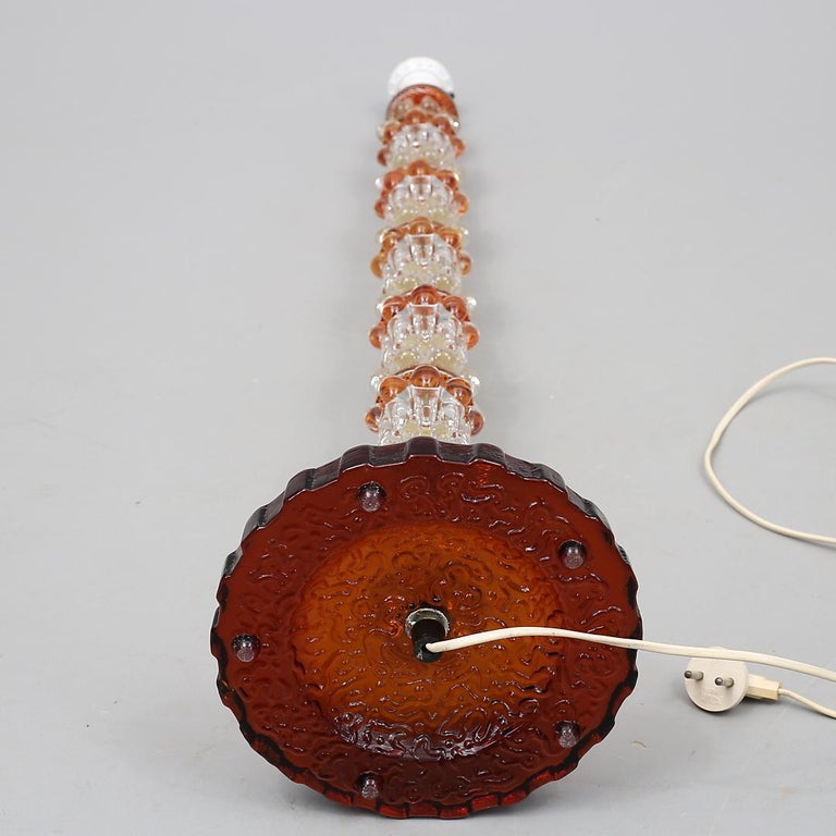 Carl Fagerlund Floor Lamp in Orange and Clear Glass for Orrefors, Sweden, 1960s