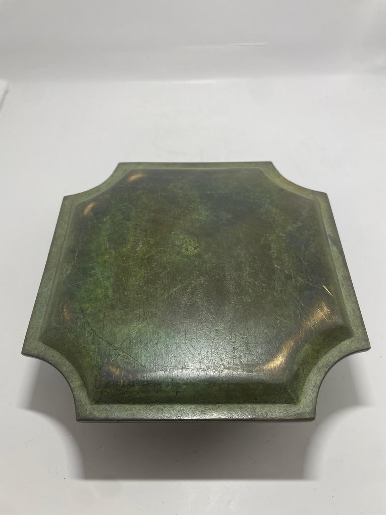 Swedish Bronze Inkwell by GAB, 1930s