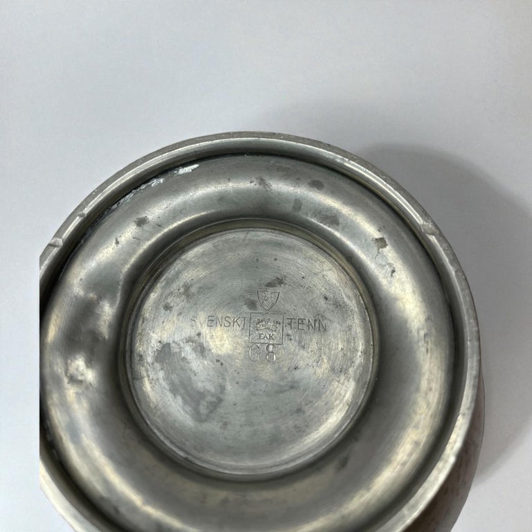 Swedish Modern Pewter Vase by Nils Fougstedt for FAK, Svenskt Tenn, Sweden, 1933