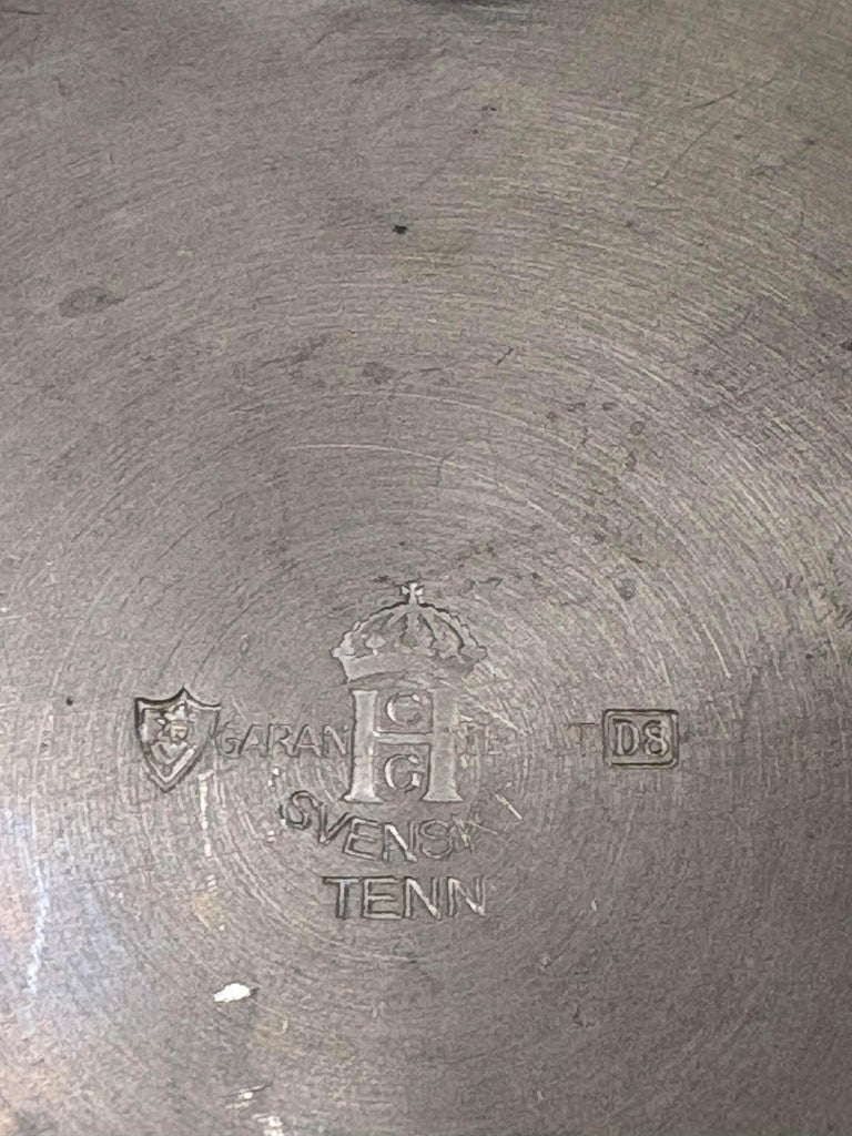 CG Hallberg Pewter Lidded Box, Sweden, 1930 Sylvia Stave Swedish Modern