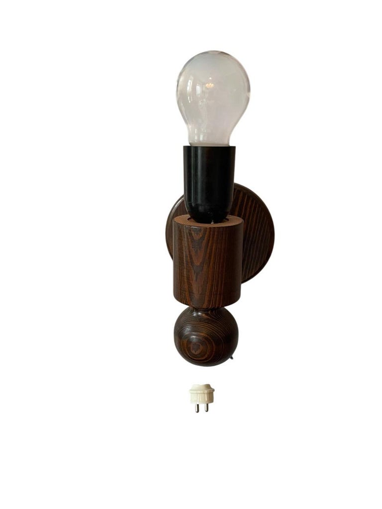 Vintage 1970s Markslöjd, Sweden - Wall Lamps – Set of 5 – Stained Pine