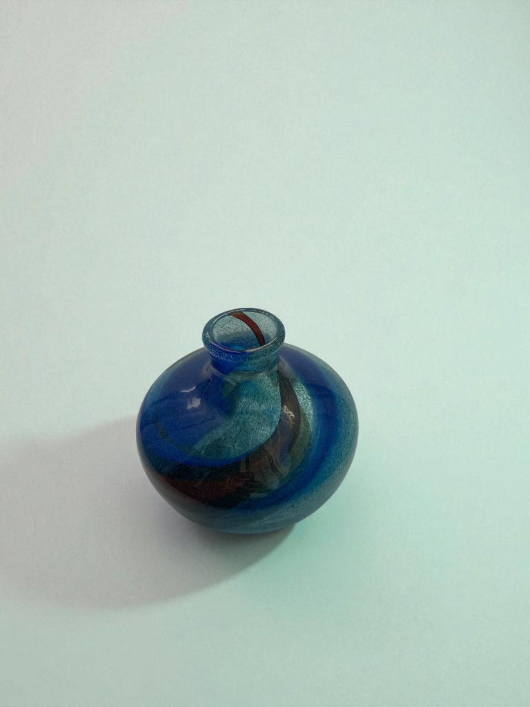 Pair of Signed Vase and Bowl by Bengt Orup for Johansfors, Sweden 1960's