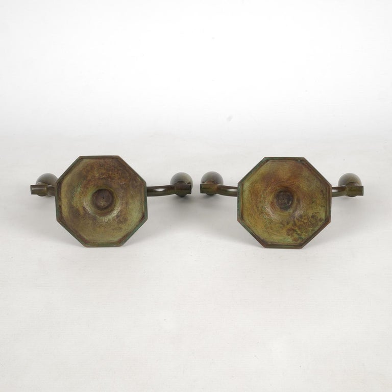Pair of Swedish Bronze Candelabras by GAB - 1930's