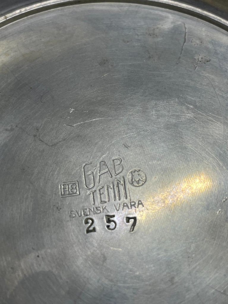 Art Deco Pewter Two-Handled Vase, GAB Sweden, 1934