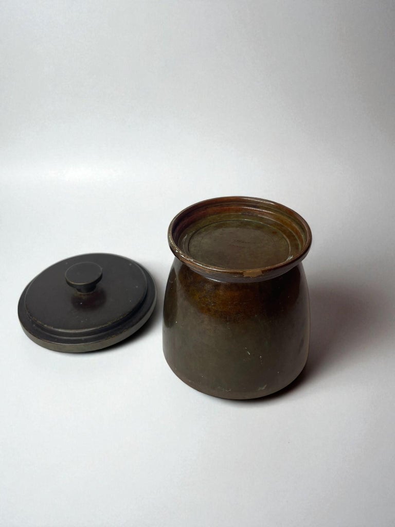 Bronze Lidded Jar by Ildfast, Denmark, 1930s Art Deco