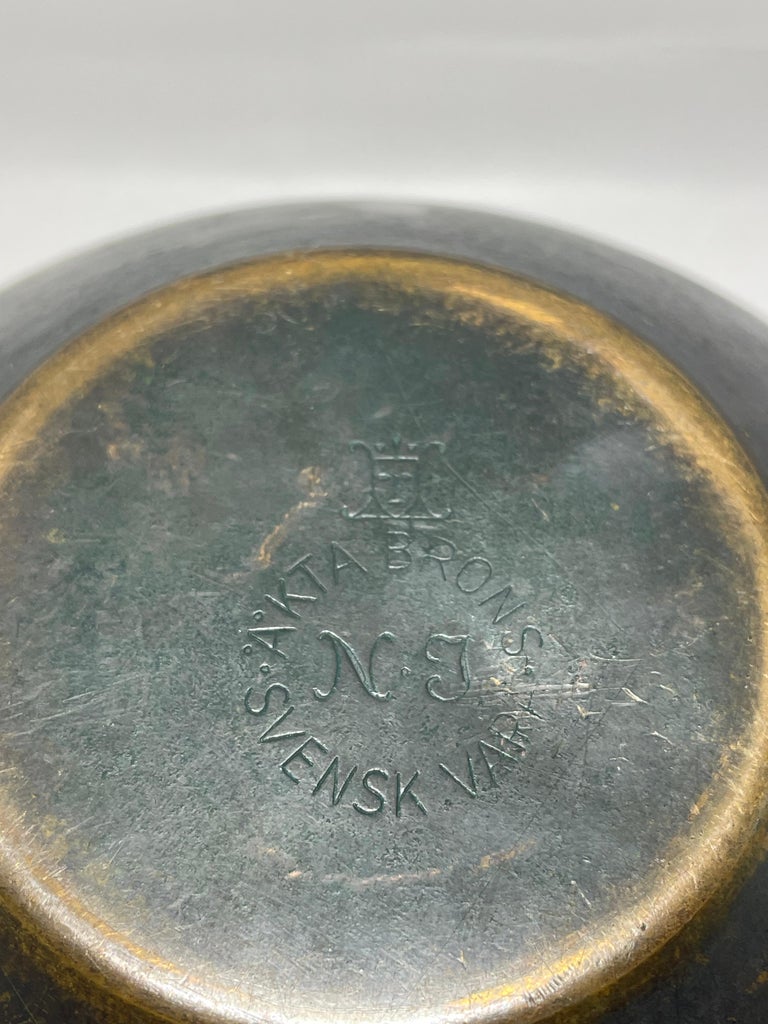 N&J Swedish Bronze Vase – 1930's Art Deco