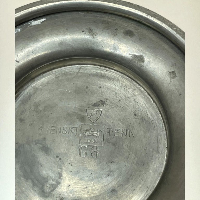 Swedish Modern Pewter Vase by Nils Fougstedt for FAK, Svenskt Tenn, Sweden, 1933