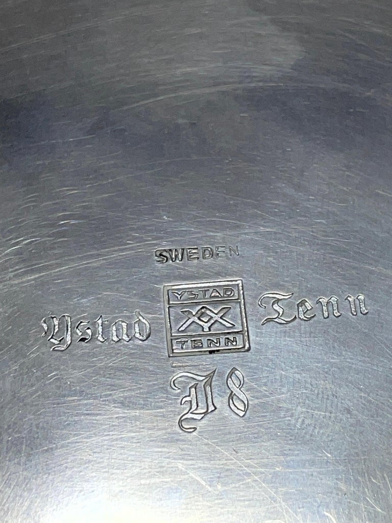 Art Deco Pewter Centerpiece by Ystad Tenn, 1930s