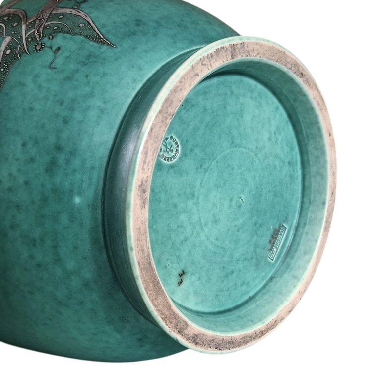 Large Argenta Vase by Wilhelm Kåge for Gustavsberg, Sweden, 1930s