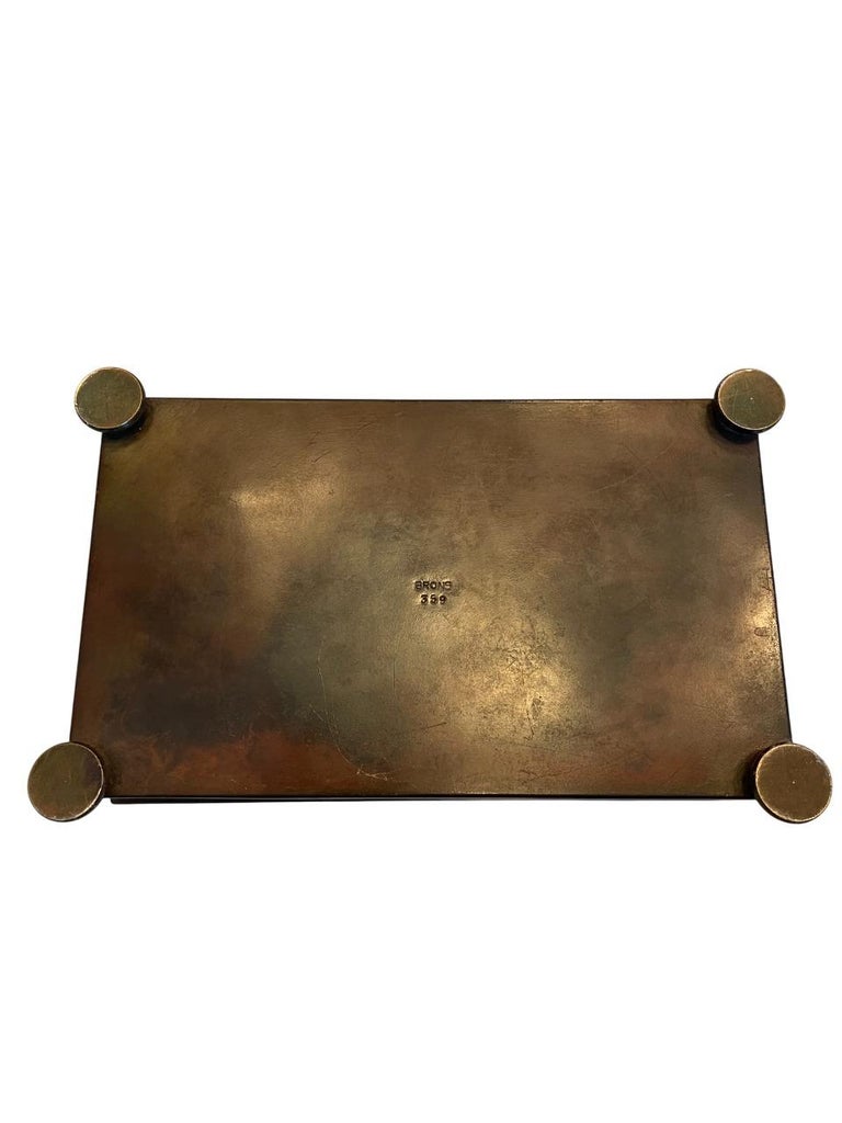 Elegant Swedish Grace Bronze Card Box - 1930's